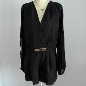 Lovposh Black Long Sleeve Romper (Shorts)